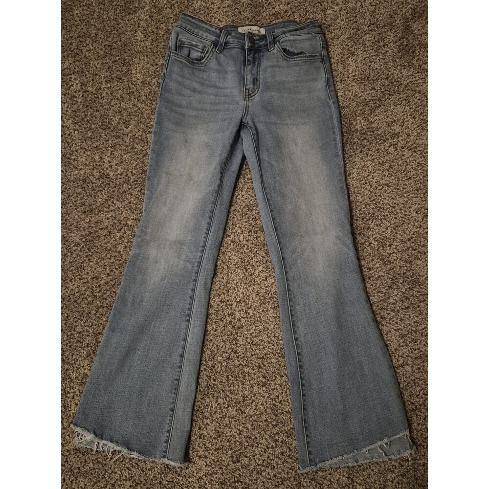 Flying Monkey Jeans Womens 26/25 Denim High Rise Flare Bell Stretch Hippie Boho